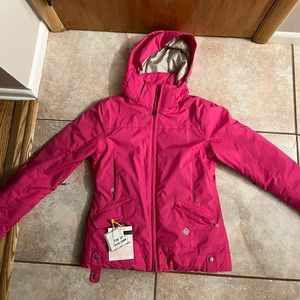 Woman’s hot pink ski coat